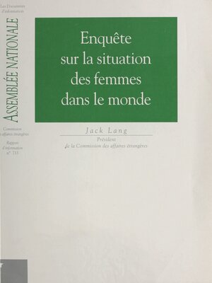 cover image of Enquête sur la situation des femmes dans le monde